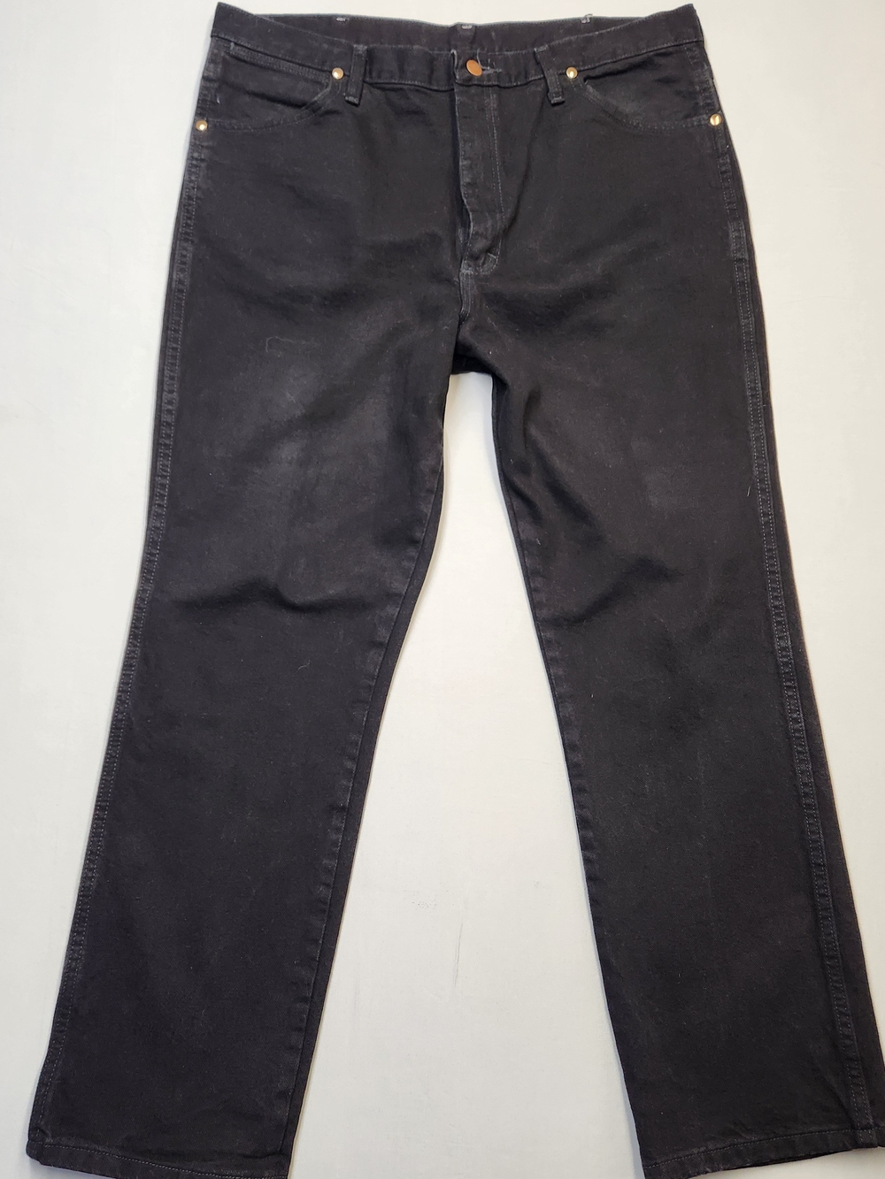 Wrangler Men's Cowboy Cut 936WBK Slim Fit Jeans Black Denim 38x30 Straight Leg